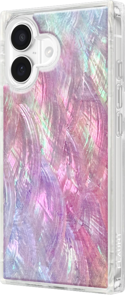 Flaunt - Square MagSafe Case for Apple iPhone 17 - Pink Mother of Pearl