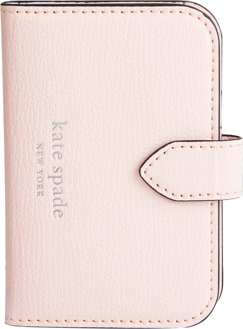 <p>The Kate Spade Morgan Magnetic Wallet uses strong built-in magnets to securely attach the wallet to MagSafe compatible phones.</p>