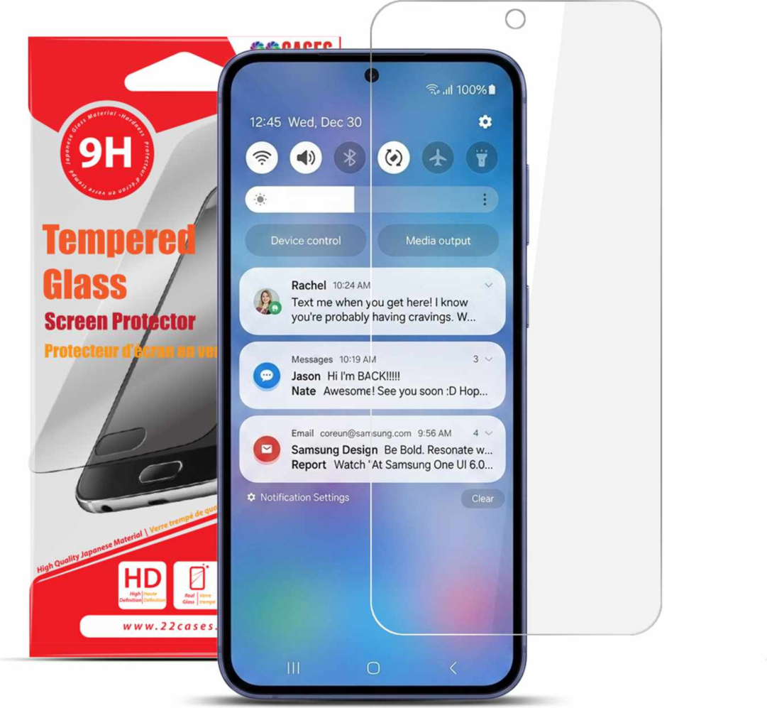 22 Cases - Tempered Glass Screen Protector for Samsung Galaxy S26 FE clear