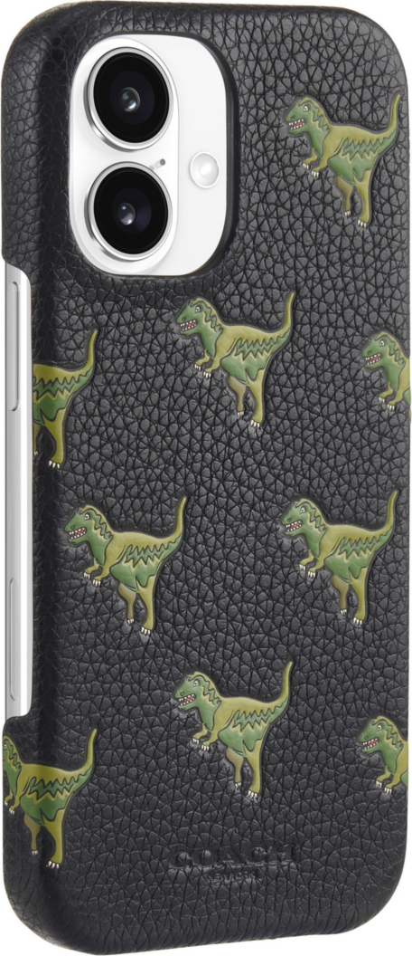 The Coach Leather Slim Wrap Case is a durable case designed with an impressive 12 ft drop protection and features Coach’s fun-loving mascot.