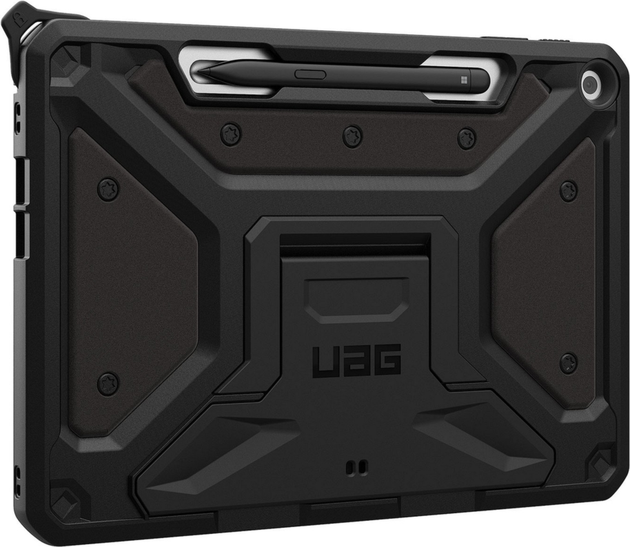 The UAG Metropolis Series provides military-grade drop protection for tablets with an armor shell, impact-resistant bumpers, and a built-in kickstand, all in a lightweight design.