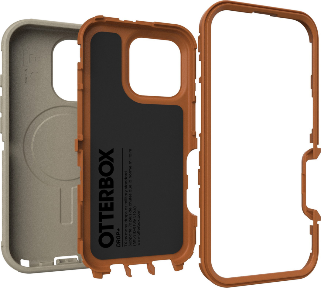 The OtterBox Defender Series Pro with MagSafe is the toughest case providing rugged protection against harsh drops. Equipped with MagSafe magnets and non-slip texturing.