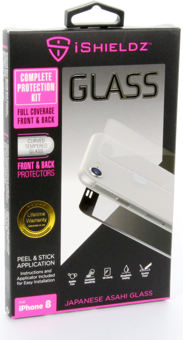 iPhone 8 360 tempered glass protector (Back and Front) - Black