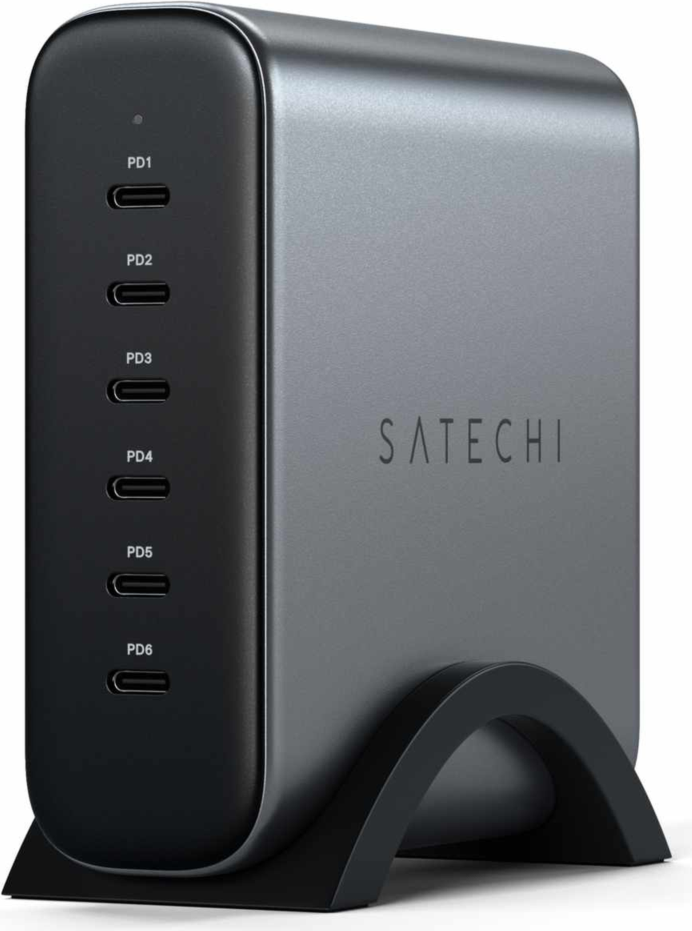 Satechi 200W USB-C 6-Port PD GaN Charger - Space Grey