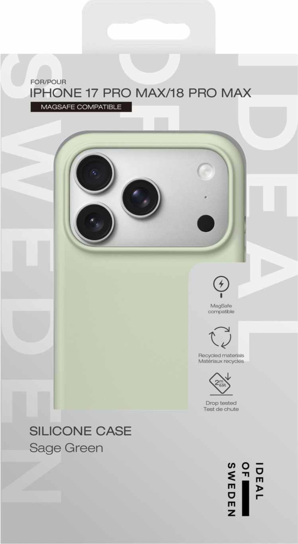 Ideal of Sweden - Coque MagSafe en silicone vert sauge pour iPhone 18 Pro Max/17 Pro Max