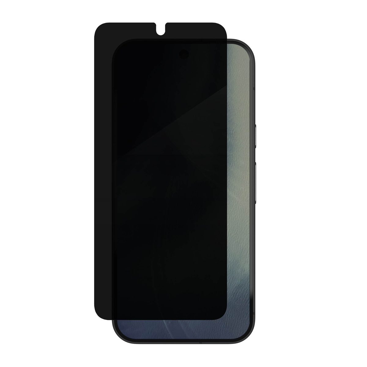 The ZAGG InvisibleShield Glass Elite Privacy Screen Protector has a two-way filter that protects screens from prying eyes, appearing black to anyone viewing the screen from the side.