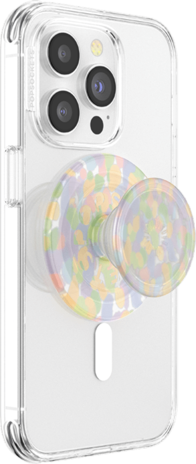 PopSockets 808977 PopGrip pour MagSafe Rond avec Anneau Adaptateur Rainbow Glass