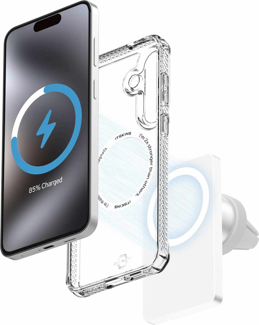 ITSKINS - Coque Hybrid_R Clear MagSafe pour Samsung Galaxy S26 FE - Transparente