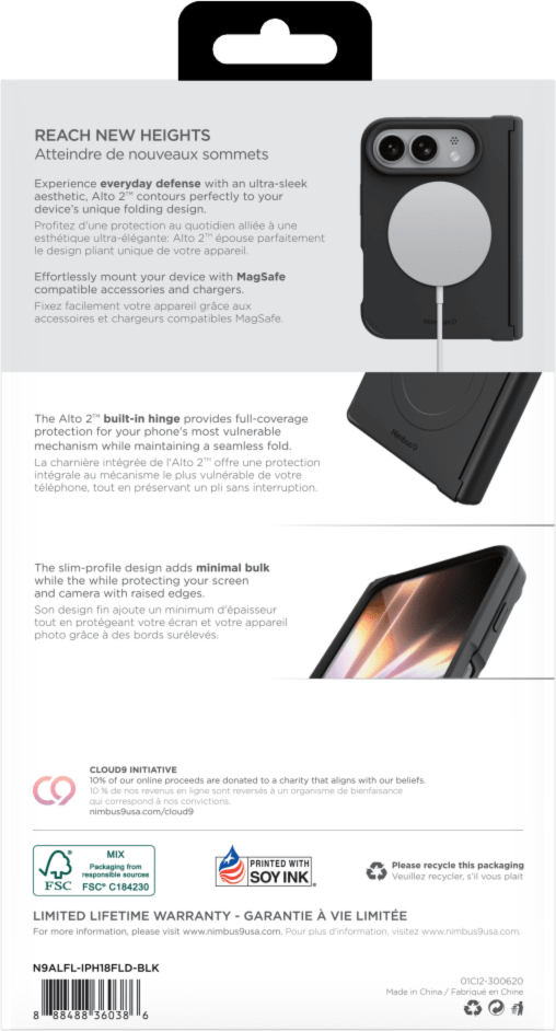 Nimbus9 - Alto Foldable MagSafe Case for Apple iPhone Duo - Black