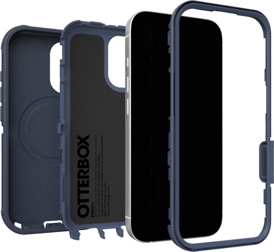 The OtterBox Defender Series Pro with MagSafe is the toughest case providing rugged protection against harsh drops. Equipped with MagSafe magnets and non-slip texturing.