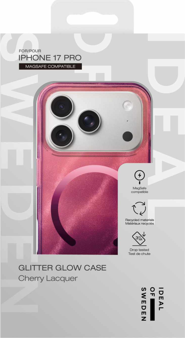 Ideal of Sweden IDCLCMSBI2561P564 Étui Glitter Glow MagSafe Cherry Lacquer pour iPhone 17 Pro