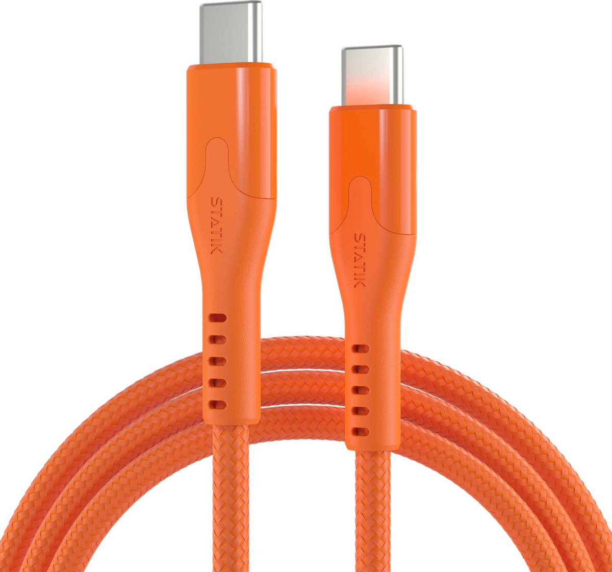 Statik - MagStack Pro Charge/Sync Magnetic Cable USB-C to USB-C 6.6ft Orange