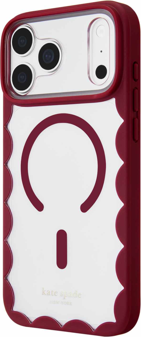Kate Spade - Étui MagSafe Scallop Cherry Glaze pour iPhone 18 Pro/17 Pro