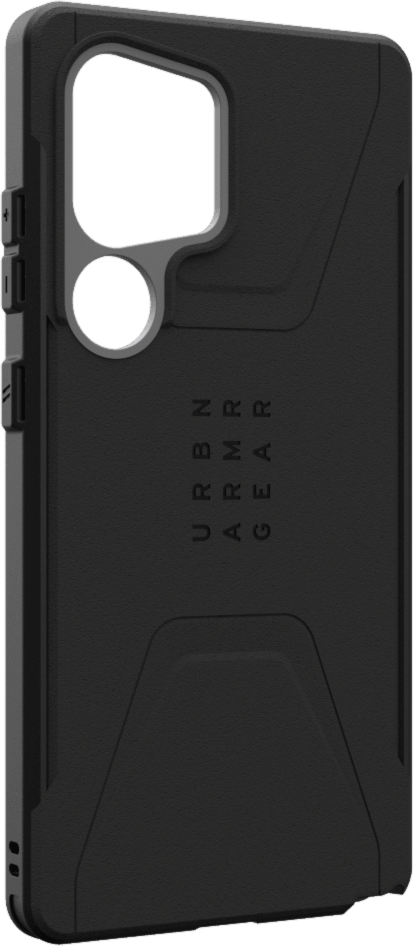 The UAG Civilian case is modern and rugged, featuring shock-absorbing construction in a lightweight design with a built-in magnetic module.