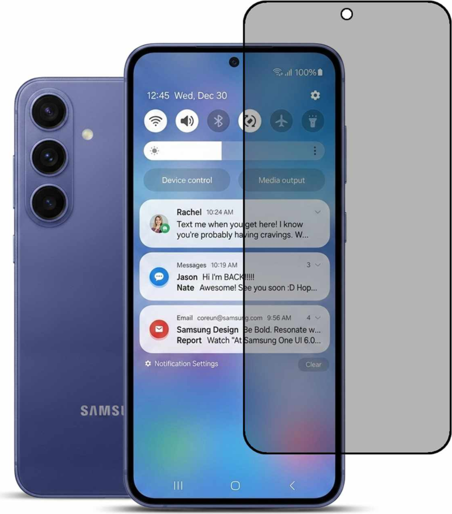 22 étuis - Protecteur d’écran en verre trempé de confidentialité pour Samsung Galaxy S26 FE transparent