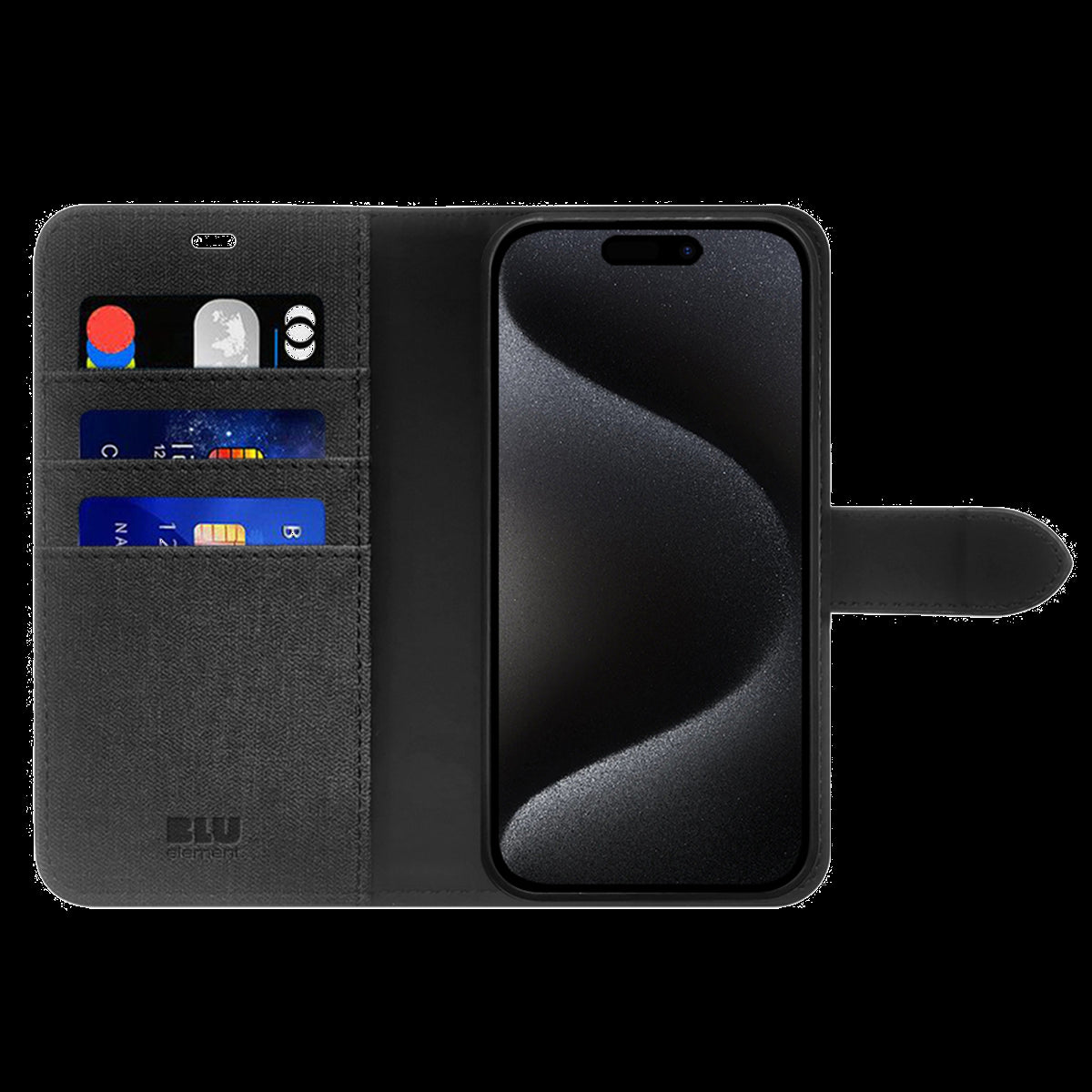 Blu Element BEF2NMG116B1 Étui Folio 2 in 1 avec MagSafe Noir pour iPhone 16