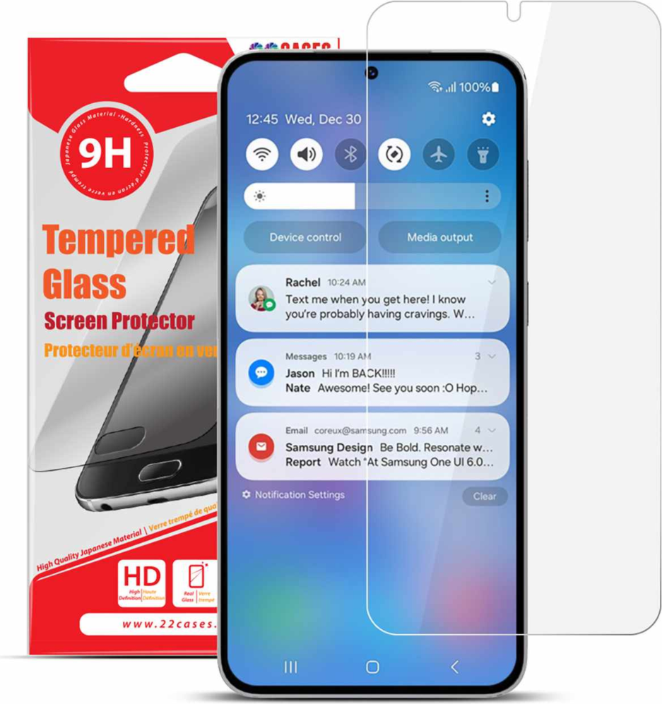 22 Cases - Tempered Glass Screen Protector for Samsung Galaxy S26+ clear