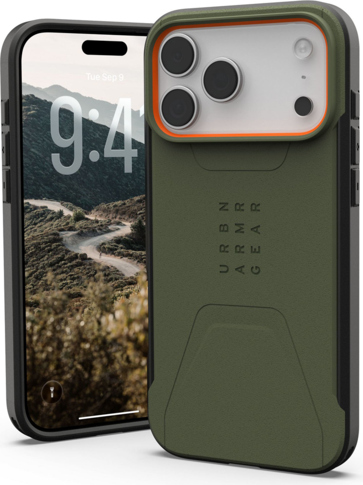 Urban Armor Gear (UAG) - Civilian MagSafe Case for Apple iPhone 17 Pro Max - Olive and Orange