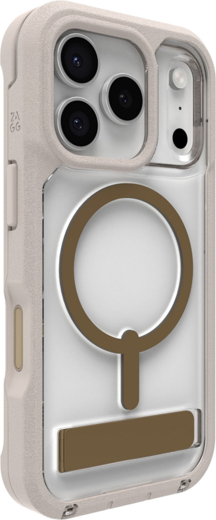 ZAGG - Rainier Snap MagSafe Case with Kickstand for Apple iPhone 17 Pro - Sandstone
