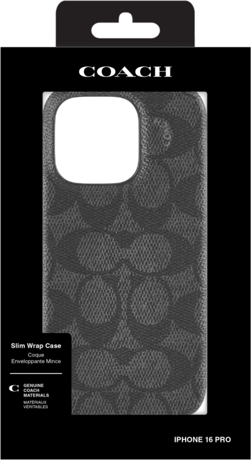 The Coach Slim Wrap Case is durably designed with an impressive 12 ft drop protection and thin profile for wireless charging.