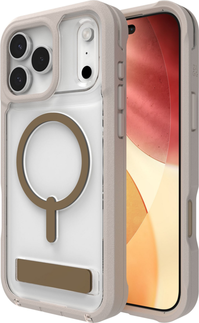 ZAGG - Rainier Snap MagSafe Case with Kickstand for Apple iPhone 17 Pro Max - Sandstone