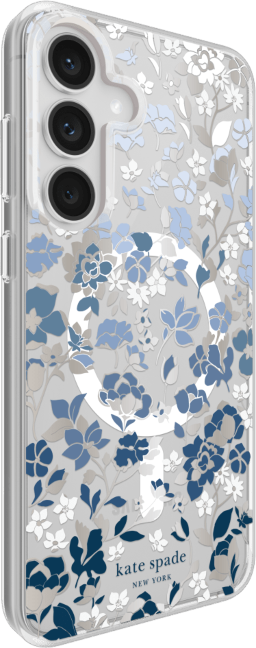 Kate Spade KS058940 Étui de Protective avec Magnets Flowerbed Bleu pour Samsung Galaxy S25 FE