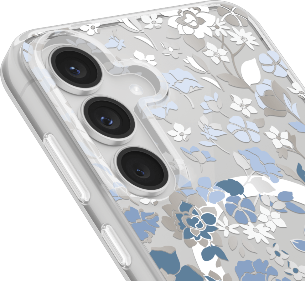 Kate Spade KS058940 Étui de Protective avec Magnets Flowerbed Bleu pour Samsung Galaxy S25 FE