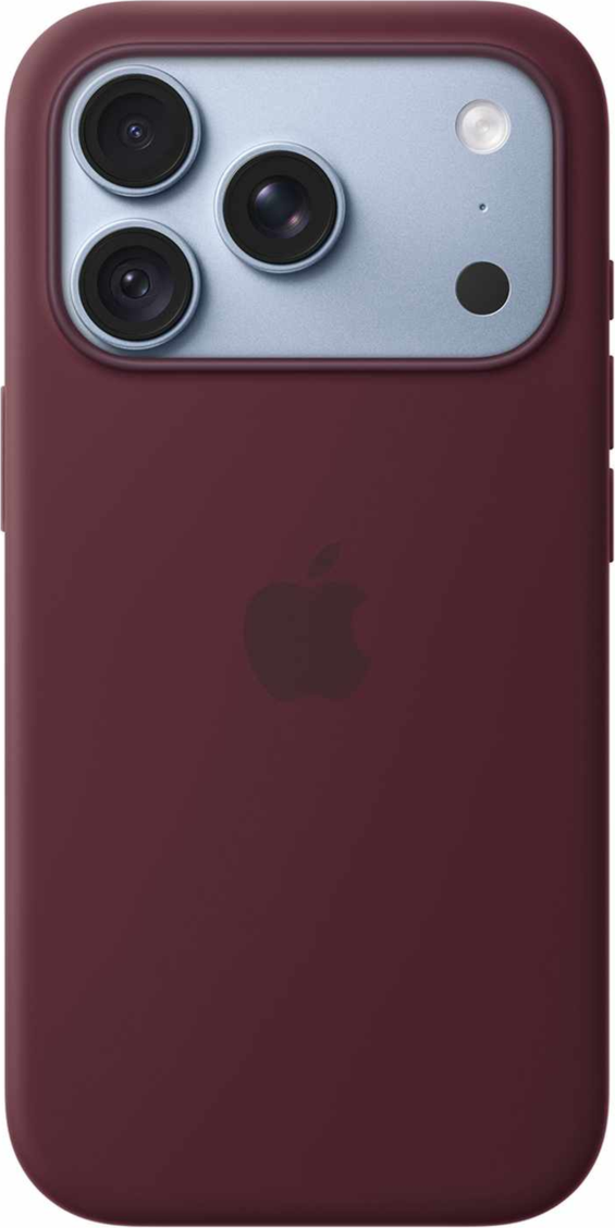 Apple - Silicone Case with MagSafe Burgundy for iPhone 18 Pro