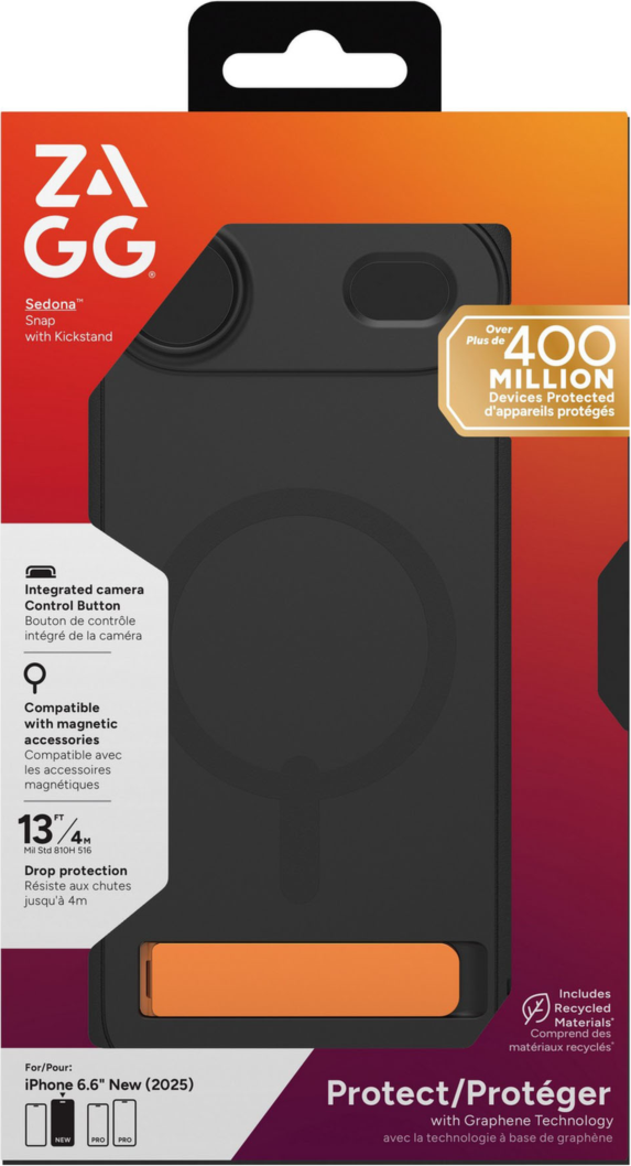 The ZAGG Sedona Snap combines elegant design with multi-layer protection, featuring 13ft drop defense, reinforced bumpers, kickstand and MagSafe compatibility in nature-inspired colors.
