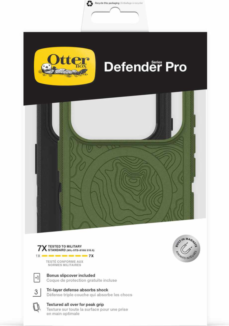 OtterBox - Étui Defender Pro MagSafe avec couvre-étui supplémentaire Noir/Ponderosa Peak pour iPhone 18 Pro/17 Pro en emballage en vrac