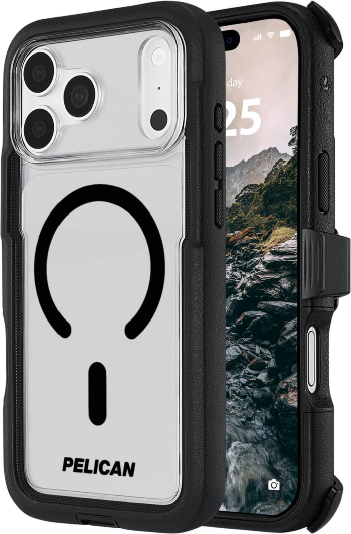 Pelican - Voyager MagSafe Case with Holster for Apple iPhone 18 Pro Max/17 Pro Max - Black and Clear