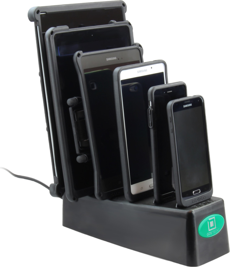 <p>The GDS 6-Port Charger works with any device in an IntelliSkin and can charge up to six devices at a time.</p>