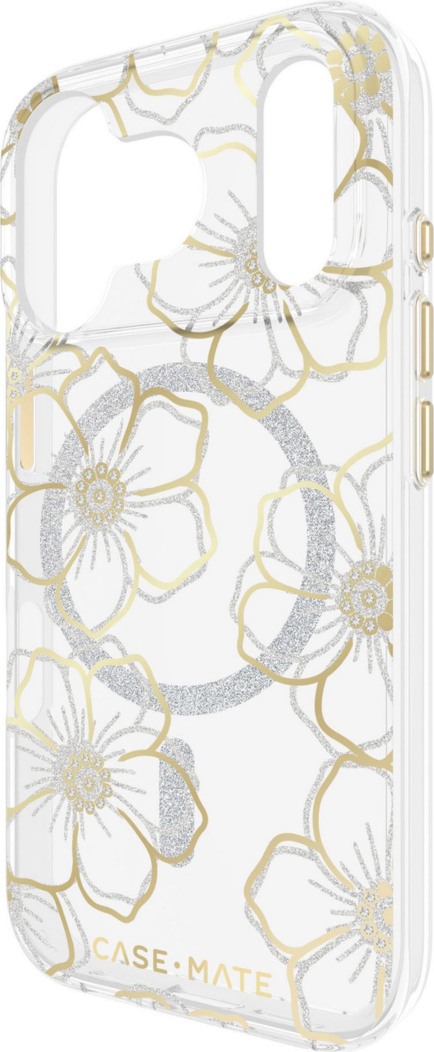 Case-Mate - Floral Gems MagSafe Case for Apple iPhone 17 Pro - Gold