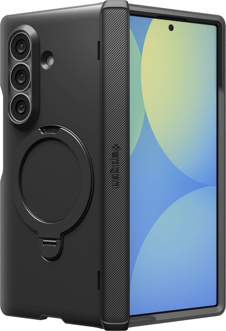 The Spigen Slim Armor Pro S MagFit delivers rugged dual-layer protection with advanced hinge coverage, a 360° rotating kickstand, and MagFit compatibility.