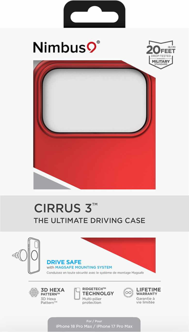 Nimbus9 - Cirrus 3 MagSafe Case for Apple iPhone 18 Pro Max/17 Pro Max - Crimson