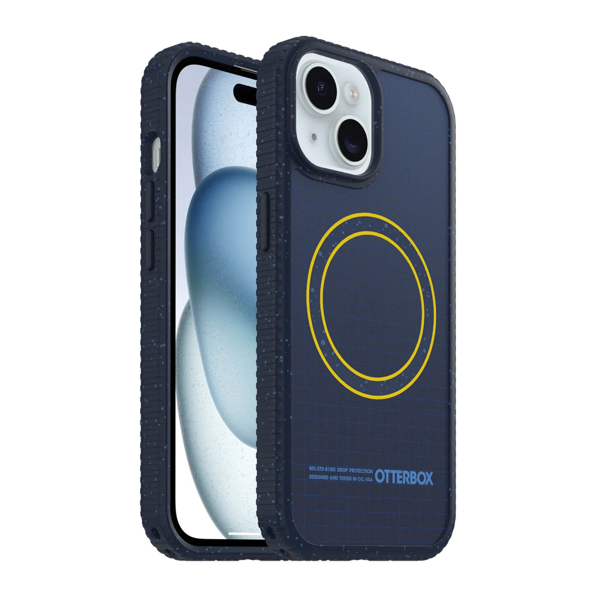 The OtterBox Sole Series features a grippy, high-ridge tread and unique ombré fabric back for secure style. It offers MagSafe compatibility and a removable lanyard loop.