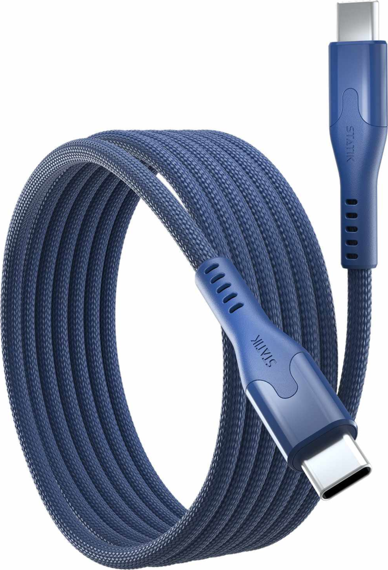Statik - MagStack Pro Charge/Sync Magnetic Cable USB-C to USB-C 3.3ft Navy