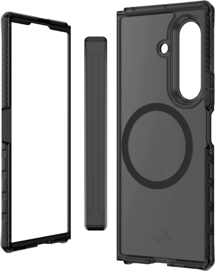 ITSKINS - Hybrid_R Clear Hinge MagSafe Case for Samsung Galaxy Z Fold7 - Smoke And Transparent