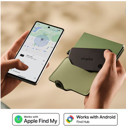 Chipolo - CARD Tracking Tag (Works with Android's Find Hub Device or Apple Find My) - Charcoal