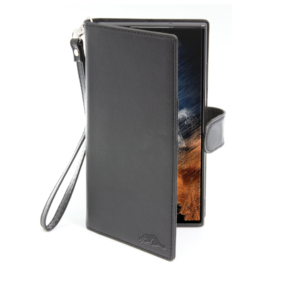 Étui Portefeuille Auotu Pour Smartphone IIIF150 B2 Ultra - Cuir Synthétique Gris Motif Arbre - Rabat Magnétique, 3 Fentes Cartes