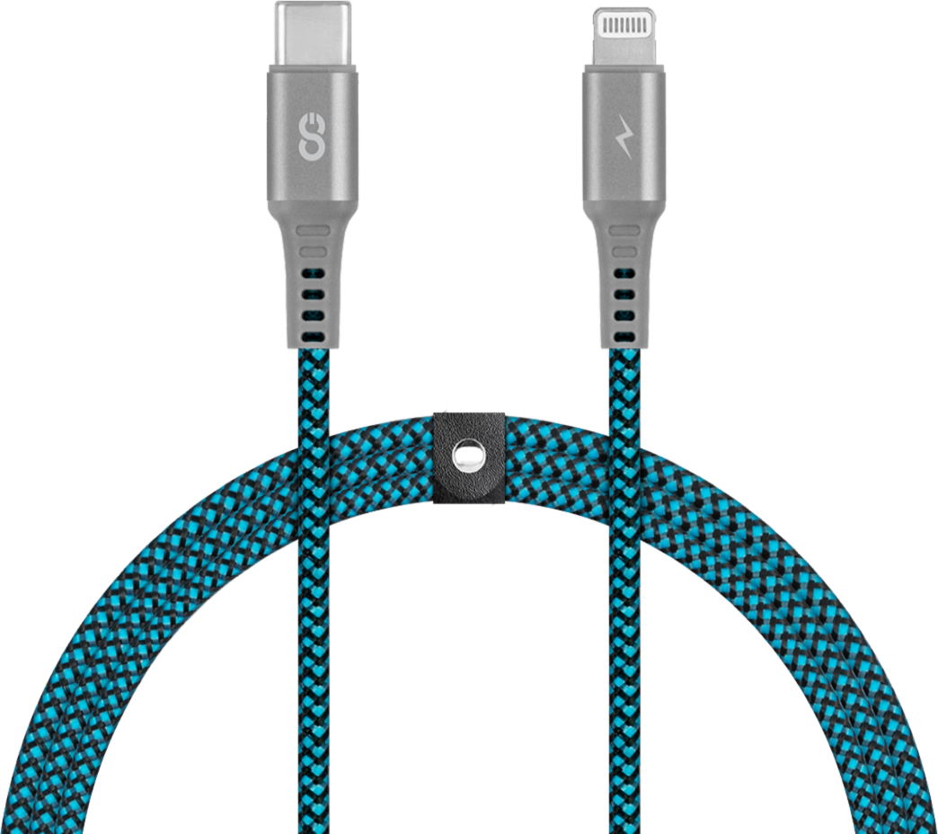 LOGiiX Piston Connect Braid 1.5M USB-C to Lightning - Blue/Black