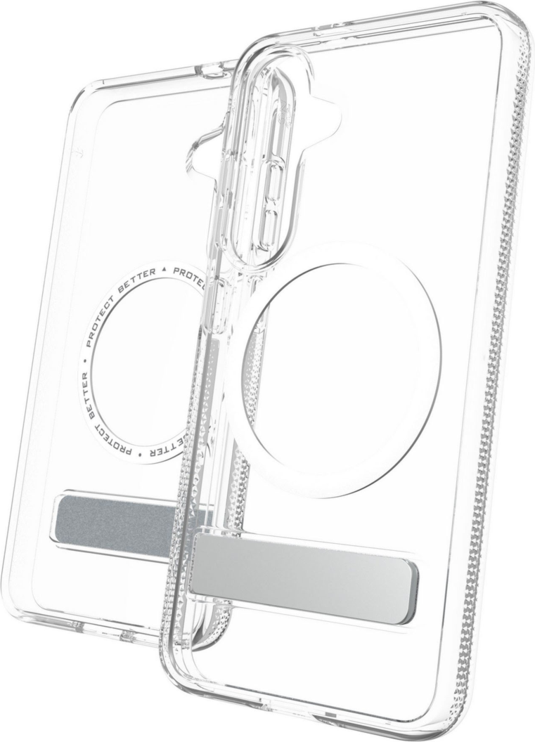 Strengthened with Graphene, ZAGG's Crystal Palace Snap series case with kickstand combines an ultra-slim, crystal-clear profile with up to 13 ft of drop protection.