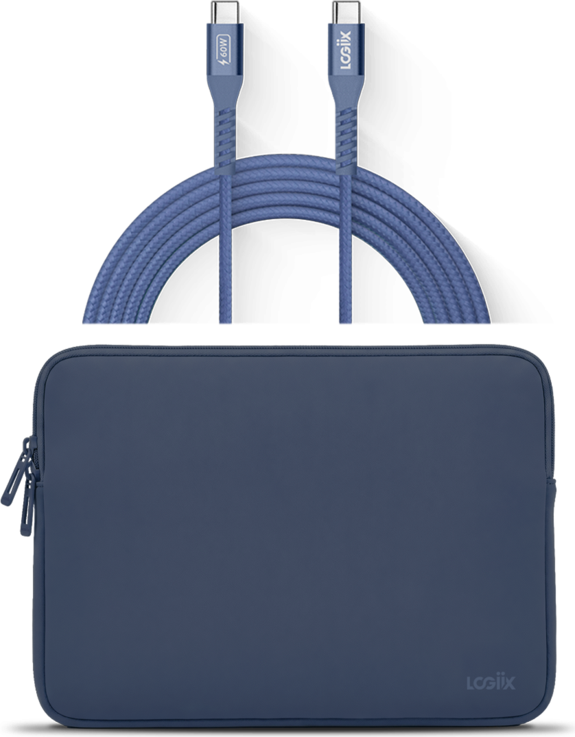 LOGiiX Vibrance Neo Bundle with USB-C to USB-C Cable - Indigo