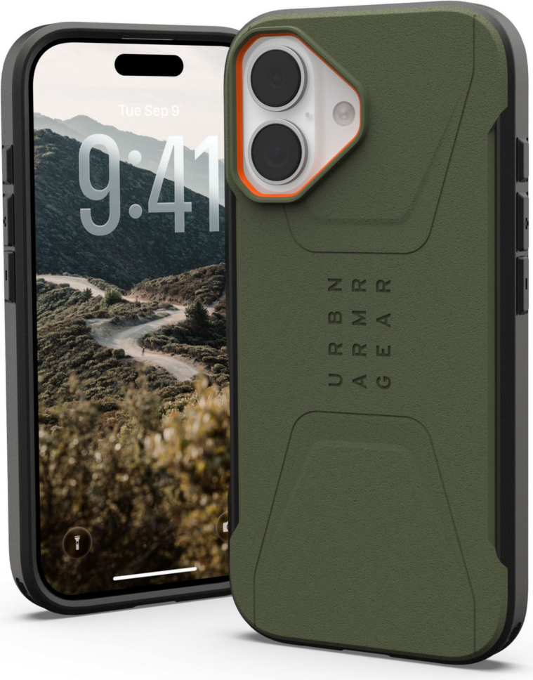 Urban Armor Gear (UAG) - Civilian MagSafe Case for Apple iPhone 17 - Olive and Orange