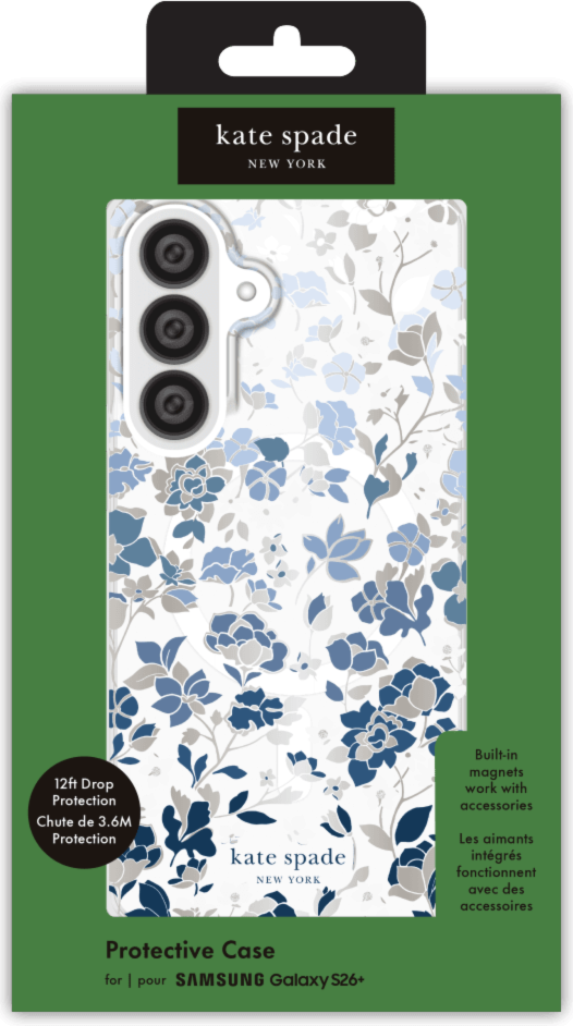 Kate Spade - Protective Case with Magnet for Samsung Galaxy S26 Plus - Flowerbed Blue