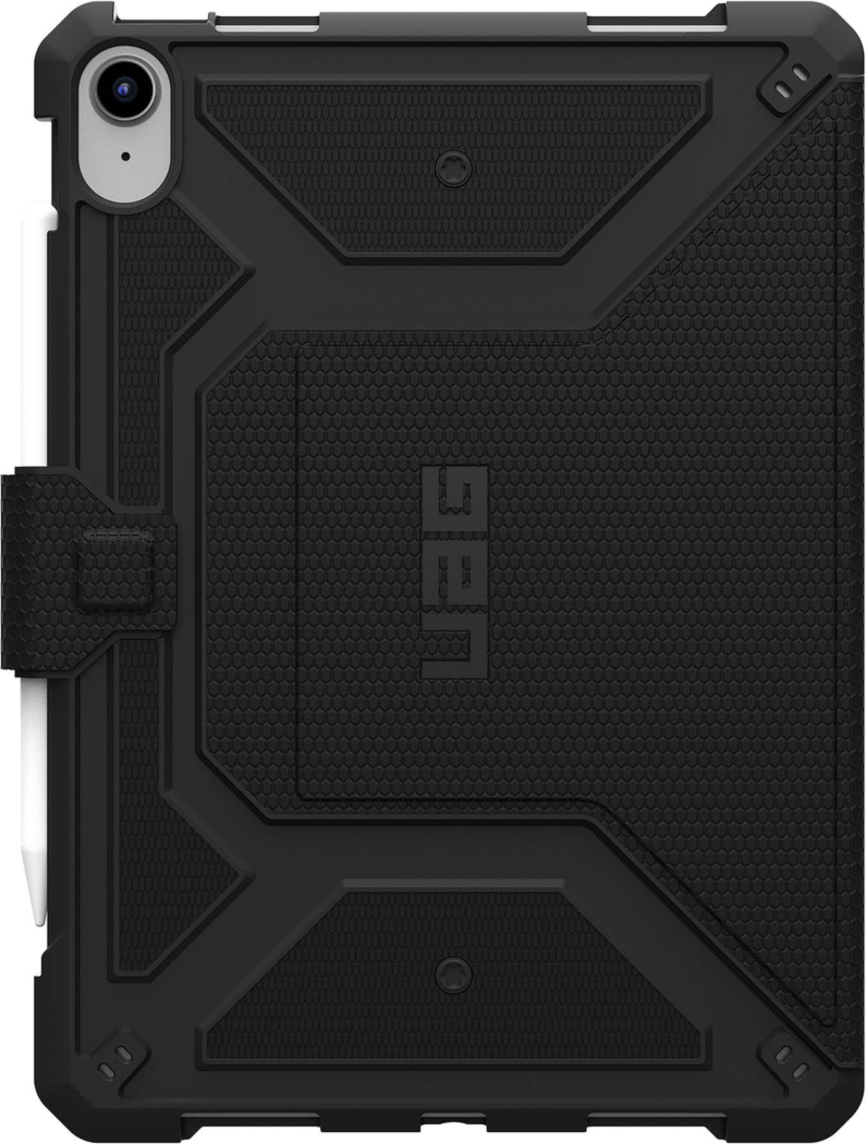 UAG Metropolis Tact.Armr is a rugged folio case with drop protection, adjustable stand functionality, magnetic closure, and premium tactile grip.
