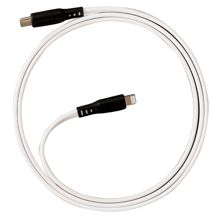 Ventev FC6WHT256530 Câble de Charge/Sync Flat USB-C vers Lightning 6 pieds Blanc