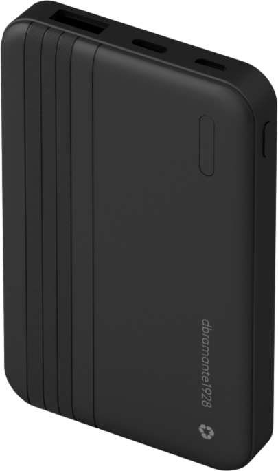 DBRAMANTE1928 Re-Charge Universal Dual Port Slim Fast Charge Power Bank - 5,000 MAH clear