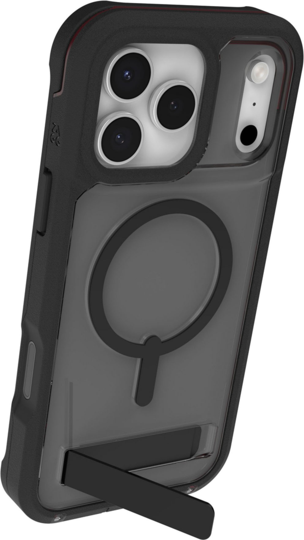 ZAGG - Rainier Snap MagSafe Case with Kickstand for Apple iPhone 17 Pro Max - Smoke Black