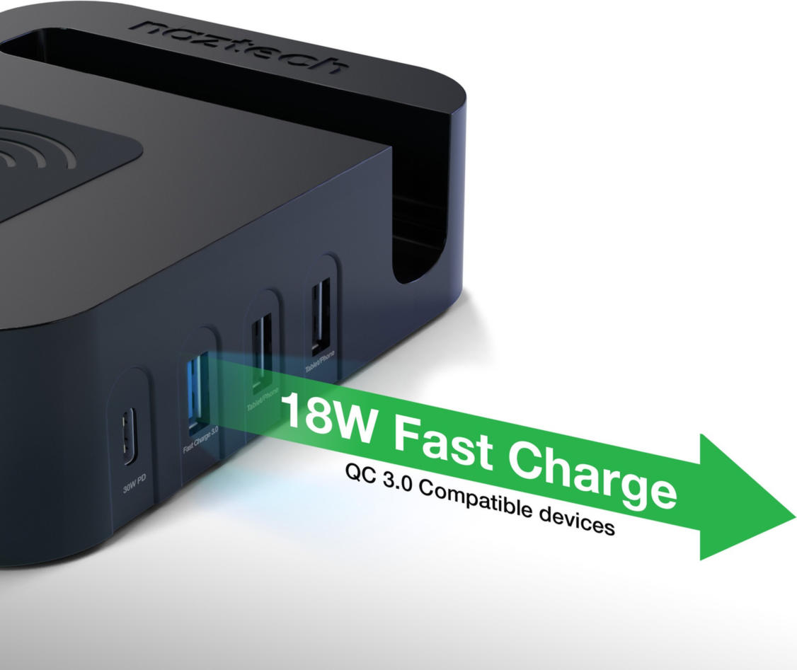 <p>Get the perfect all-in-one charging solution with the Naztech Ultimate Charging Station Pro. Juice up seven (7) devices at once with 65W of power, including up to 15W wireless and included 4000mAh portable power bank.</p>